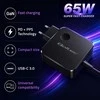 Qoltec 65W GaN Super Fast | USB-C PD PPS | 5-21V | 3-3.25A | Nešiojamas kompiuteris | MacBook | Išmanusis telefonas