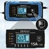 Qoltec Inteligentna mikroprocesorinis kroviklis 12V 15A | Prostownik su funkcija naprawy | AGM GEL LiFePO4 | 9- stopniowe ładowanie