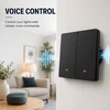 Qoltec Inteligentny 2-kanałowy jungiklis wyłącznik światła | Wi-Fi | Timer | Tuya | Smart life | Juodas