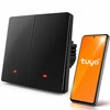 Qoltec Inteligentny 2-kanałowy jungiklis wyłącznik światła | Wi-Fi | Timer | Tuya | Smart life | Juodas