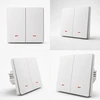 Qoltec Inteligentny 2-kanałowy jungiklis wyłacznik światła | Wi-Fi |Timer| Tuya | Smart life | Baltas