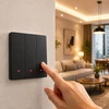 Qoltec Inteligentny 3-kanałowy jungiklis wyłącznik światła | Wi-Fi | Timer | Tuya | Smart life | Juodas