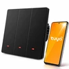 Qoltec Inteligentny 3-kanałowy jungiklis wyłącznik światła | Wi-Fi | Timer | Tuya | Smart life | Juodas