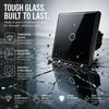 Qoltec 52711 Smart Touch 1-Gang Light Switch | Wi-Fi | Timer | Tuya | Smart Life | Tempered Glass | Juodas