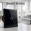Qoltec Inteligentny dotykowy 1-kanałowy jungiklis wyłącznik światła | Wi-Fi | Timer | Tuya | Smart life | Hartowane szkło | Juodas