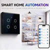 Qoltec Inteligentny dotykowy 4-kanałowy jungiklis wyłącznik światła | Wi-Fi | Timer | Tuya | Smart life | Hartowane szkło | Juodas