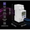Qoltec 1-fazowy elektroninis licznik | miernik zużycia energii na szynę DIN | Wi-fi | TUYA | 230V | LCD