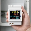Qoltec Vienfazis skaitiklis 6v1 | energijos suvartojimo matuoklis ant DIN bėgelio | 230V | 100A | LCD | CT | 3P