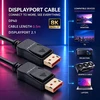 Qoltec Kabelis DisplayPort v2.1 męski | DisplayPort v2.1 męski | 8K | 40G | 0.5m