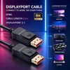 Qoltec Kabelis DisplayPort v2.1 męski | DisplayPort v2.1 męski | 8K | 54G | 0.5m