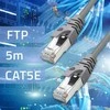Tinklo laidas Kabelis sujungimo ftp cat5e 2 x rj-45 5 m didelės spartos auksinis ekranuotas Qoltec