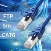 Tinklo laidas Kabelis sujungimo ftp cat6 2 x rj-45 5 m didelės spartos auksinis ekranuotas Qoltec
