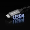 Qoltec USB4 itin greitas kabelis | USB-C PD 240W | Thunderbolt 3/4 | 4K | 40Gb/s | 1m | Juodas