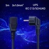 Qoltec Kabelis zasilający | wtyczka kątowa SCHUKO CEE 7/7 (E/F) | IEC C13 | 3x1.00mm² | Czysta miedź Cu | 5m