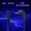 Qoltec Kabelis zasilający | wtyczka kątowa SCHUKO CEE 7/7 (E/F) | IEC C13 | 3x1.0mm² | Czysta miedź Cu | 1.8m