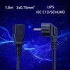 Qoltec Kabelis zasilający | wtyczka kątowa SCHUKO CEE 7/7 (E/F) | IEC C13 | 3x0.75mm² | Czysta miedź Cu | 1.8m