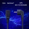 Qoltec Kabelis zasilający | wtyczka kątowa SCHUKO CEE 7/7 (E/F) | IEC C13 | 3x0.5mm² | Czysta miedź Cu | 1.8m