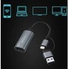 „Qoltec“ vaizdo įrašymo plokštė | USB-C ir USB-A adapteriai | HDMI | 4K 30Hz | Aliuminio