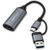 „Qoltec“ vaizdo įrašymo plokštė | USB-C ir USB-A adapteriai | HDMI | 4K 30Hz | Aliuminio