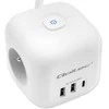 Maitinimo 6v1 prailginimo kubas su apšviestu jungikliu Qoltec 3x AC 2x USB 1x USB-C PD 20W baltas kabelis 2 m