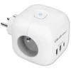 Daugiafunkcinė Qoltec galios kubikė su apšviečiamu jungikliu 3x AC 2x USB 1x USB-C PD 20W Balta