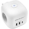 Daugiafunkcinė Qoltec galios kubikė su apšviečiamu jungikliu 3x AC 2x USB 1x USB-C PD 20W Balta