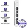 QOLTEC 50296 Power strip 5 sockets 1.8m Baltas pilkas