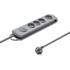 QOLTEC 50163 Apsaugos nuo viršįtampių Quick Switch 4 lizdai pilka 1,5m