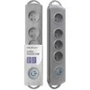 QOLTEC 50164 Apsaugos nuo viršįtampių Quick Switch 4 lizdai pilka 2,5m