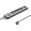 QOLTEC 50166 Qoltec Apsaugos nuo viršįtampių Quick Switch 6 lizdai pilka 3m