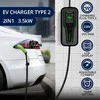 Qoltec Mobilus elektromobilių įkroviklis su 2 viename, 2 tipo reguliavimu | 3,5 kW | 230 V | LCD | Nešiojamas | Sieninis įkroviklis | 5 m