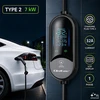 Qoltec Mobilna kroviklis automobiliui elektrycznego EV i hybryd su regulacją 2w1 Typ2 | 7kW | 230V | CEE 32A | LED | 5m