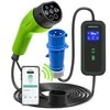 Qoltec mobilusis elektromobilių įkroviklis su 2 viename, 2 tipo reguliavimu | 7kW | 230V | CEE 3 kontaktų | „Wi-Fi“ | LCD | nešiojamas | sieninis įkroviklis | 5 m