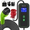 Nešiojamas reguliuojamas elektromobilių įkroviklis Qoltec 2in1 Type2 | 11kW | CEE 5 PIN | LCD | 3 fazių | Sieninė dėžutė | 5 m