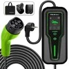 Qoltec Mobilus elektromobilių įkroviklis su 2 viename, 2 tipo reguliavimu | 3,5 kW | 230 V | LCD | Nešiojamas | Sieninis įkroviklis | 5 m