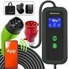 Qoltec mobilusis elektromobilių įkroviklis su 2 viename, 2 tipo reguliavimu | 7kW | 230V | CEE 3 kontaktų | „Wi-Fi“ | LCD | nešiojamas | sieninis įkroviklis | 5 m
