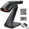 Qoltec Precyzyjny belaidis skaner czytnik kodów kreskowych 1D 2D + stojak na skaner | QR | EAN | USB