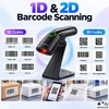 Qoltec Precyzyjny belaidis skaner czytnik kodów kreskowych 1D 2D + stojak na skaner | QR | EAN | USB