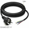 Qoltec Kabelis zasilający SCHUKO CEE 7/7 (E/F) | miedź Cu | odizolowany lutowany | 3x0.75 mm² | 1.8m
