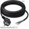 Qoltec Kabelis zasilający | wtyczka kątowa SCHUKO CEE 7/7 (E/F) | miedź Cu | odizolowany lutowany | 3x1.50 mm² | 5m