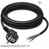 Qoltec Kabelis zasilający | wtyczka kątowa SCHUKO CEE 7/7 (E/F) | miedź Cu | odizolowany lutowany | 3x0.75 mm² | 3m
