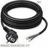 Qoltec Kabelis zasilający | wtyczka kątowa SCHUKO CEE 7/7 (E/F) | miedź Cu | odizolowany lutowany | 3x0.75 mm² | 5m