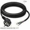 Qoltec Kabelis zasilający | wtyczka kątowa SCHUKO CEE 7/7 (E/F) | miedź Cu | odizolowany lutowany | 3x0.75 mm² | 1.5m