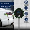 „Qoltec“ elektromobilių įkrovimo stotelė 2 viename, 2 tipo, 22 kW, su „Wi-Fi“, 5 m