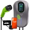 „Qoltec EV2w1 Type 2“ įkrovimo stotelė | 22 kW | „Wi-Fi“ | TUYA | LCD | RFID | 3 fazės | Sieninė dėžutė | 5 m