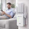 Qoltec Stiprintuvas sygnału WiFi | Repeater | Access Point | N300 | 6 anten | 2x RJ45