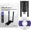 Qoltec 56987 Adapteris USB DUAL Wi-Fi su antena 2 x 2dBi | Standartinė kintamoji srovė | USB 3.0 | 1200 Mbps