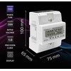 „Qoltec“ trifazis elektroninis skaitiklis | DIN bėgelio energijos suvartojimo skaitiklis | 400 V | 100A | LCD | 4P