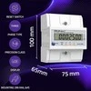 Qoltec 50980 Three-phase electronic meter with reset | DIN rail energy consumption meter | 400V | 100A | LCD | LED | 4P
