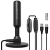 Zenwire Qoltec Wewnętrzna Antena TV DVB-T2 ze wzmacniaczem sygnału i magnetyczną podstawą | 4K | 28dBi | 5m